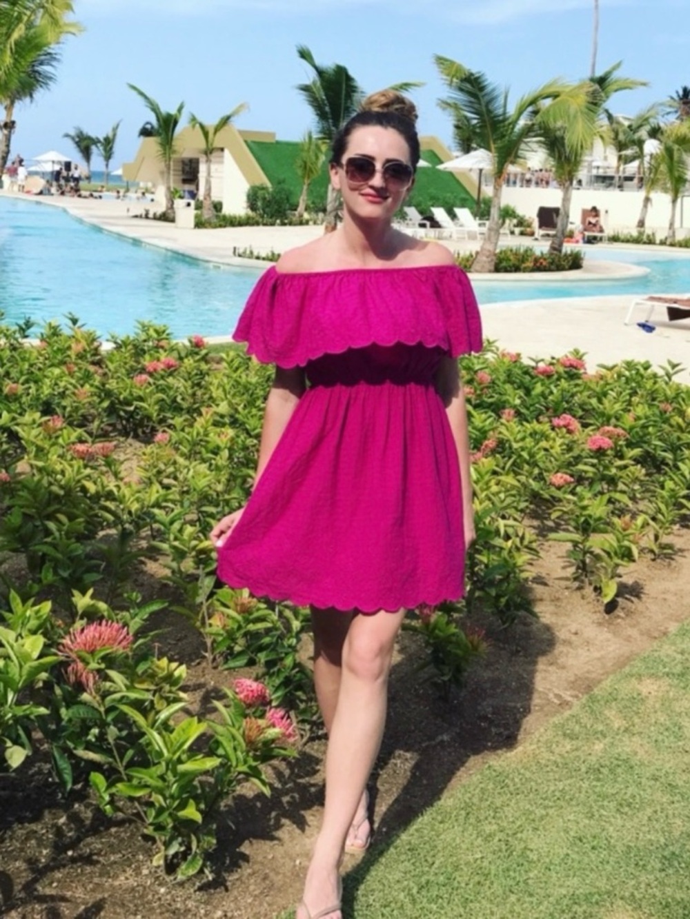 {Buffalo David Bitton} Fuschia Off Shoulder Dress